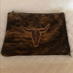 Cowhide make up bag